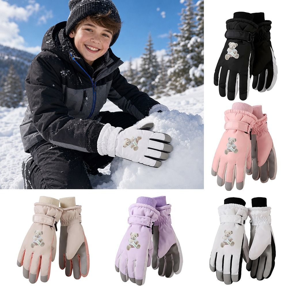Waterproof Mitten Ski - Cute Warm Children Ski Gloves Non-slip