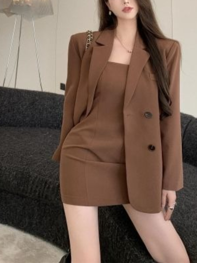 Winter Clothing Trends - Autumn Winter Brown Elegant 2 Piece