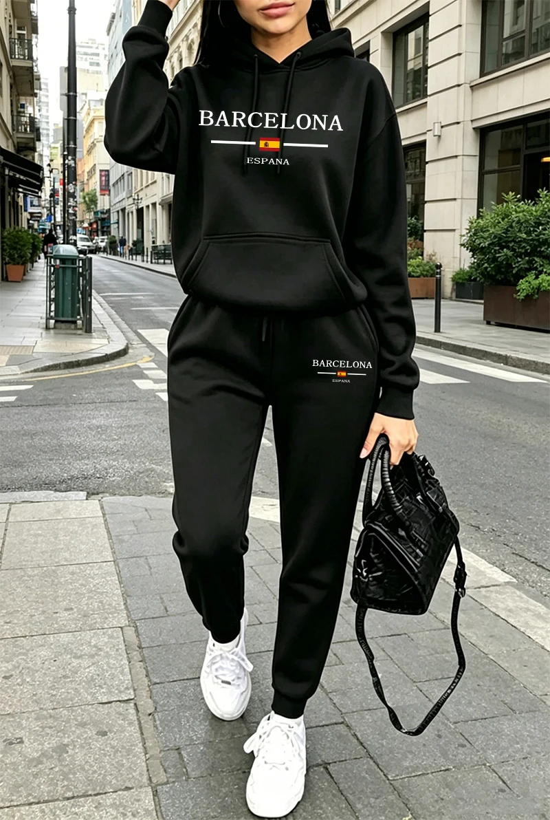 Winter Clothing Pants - Fashion Womens Tracksuit Printing Casual Hoodie