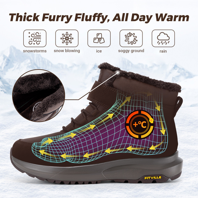 FitVille Mens Winter Boots Wid - Snow Boot Fur Lined recension och pris