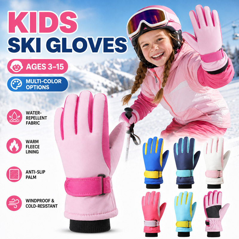 Kids Winter Ski Gloves Waterpr - Waterproof Mitten Ski recension och pris
