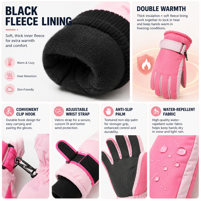 Kids Winter Ski Gloves Waterpr - Waterproof Mitten Ski recension och pris