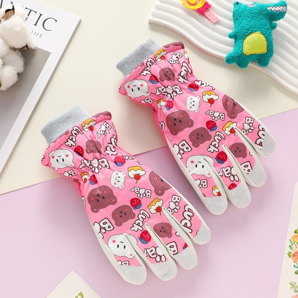 New Cute Bear Ski Gloves Water - Waterproof Mitten Ski recension och pris