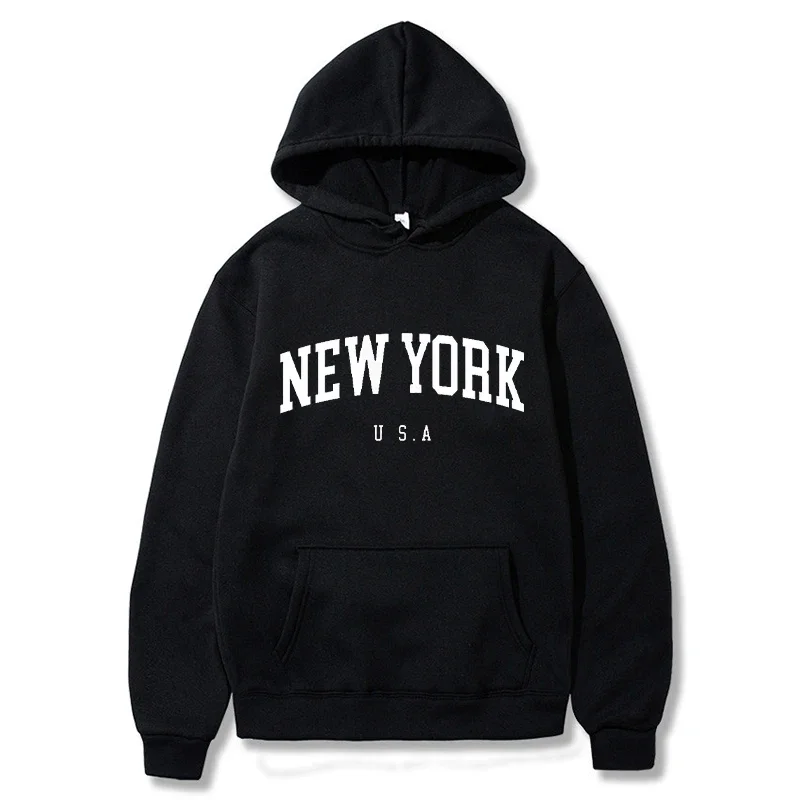 New York Print Men Women Hoodi - Winter Clothing New York recension och pris